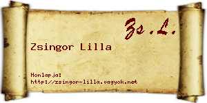Zsingor Lilla névjegykártya